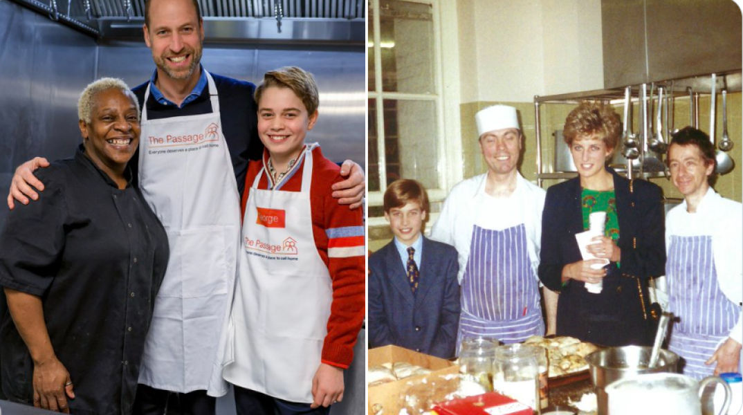 Το μάθημα της Νταϊάνα περνά γενιά: ο Γουίλιαμ και ο Τζορτζ σε δομή αστέγων