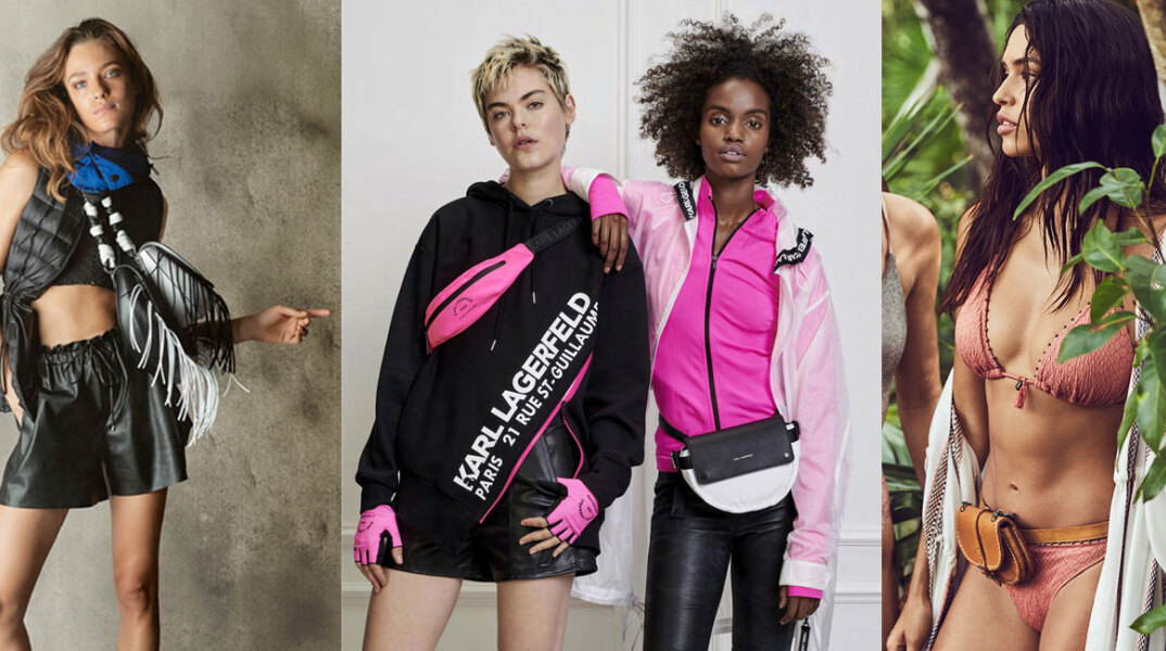 Μοντέλα ποζάρουν με ρούχα των εταιρειών Karl Lagerfeld, women'secret και Hogan