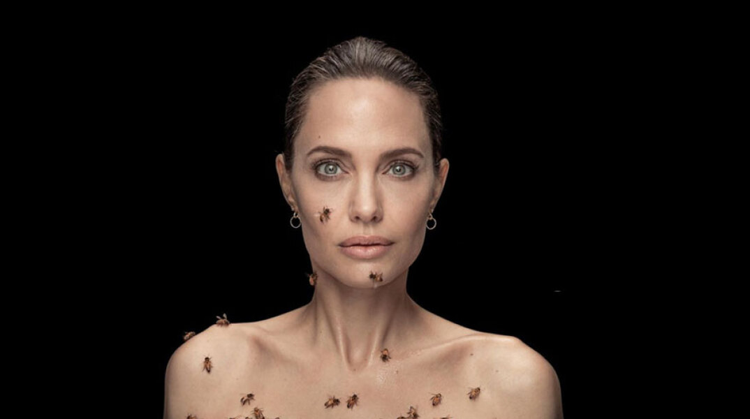 H Αντζελίνα Τζολί με μέλισσες στο πρόσωπο και το σώμα