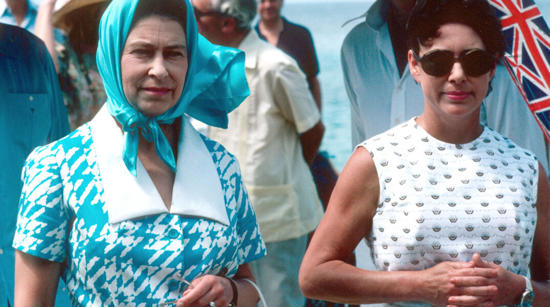 Η βασίλισσα Ελισάβετ και η πριγκίπισσα Μαργαρίτα στο νησί Μιστίκ, 1977