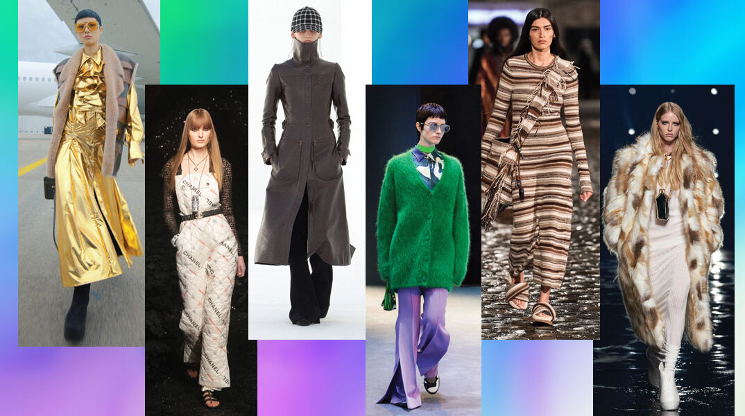 6 μοντέλα φορούν ρούχα από οίκους μόδας και παρουσιάζουν τα trends του φετινού χειμώνα