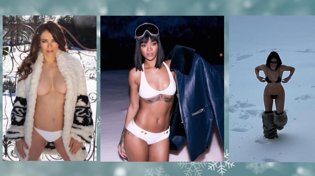 Celebrities που φωτογραφήθηκαν με μπικίνι μέσα στα χιόνια και ανέβασαν σχετικές φωτογραφίες στο instagram.