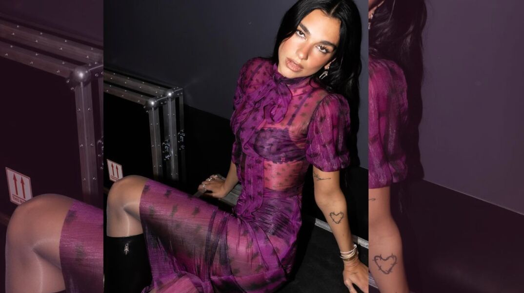 H Dua Lipa με See through φούστα