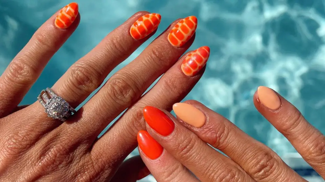 Aperol Spritz Nails