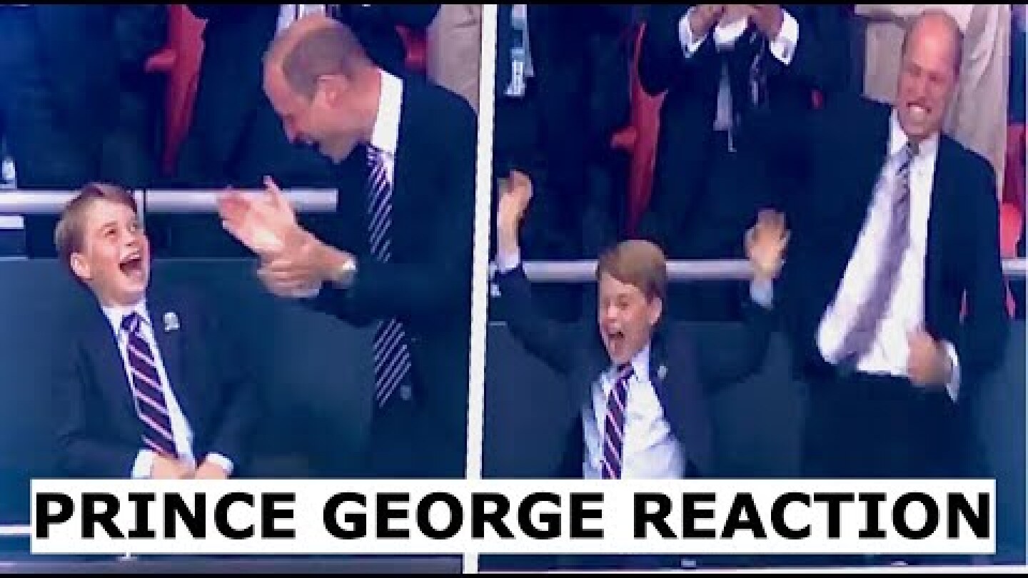 Prince George and Prince William celebrate England's Goal vs Italy