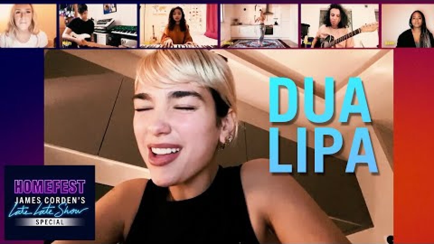 Dua Lipa Performs "Don't Start Now" w/ Friends on Video Chat - #HomeFest