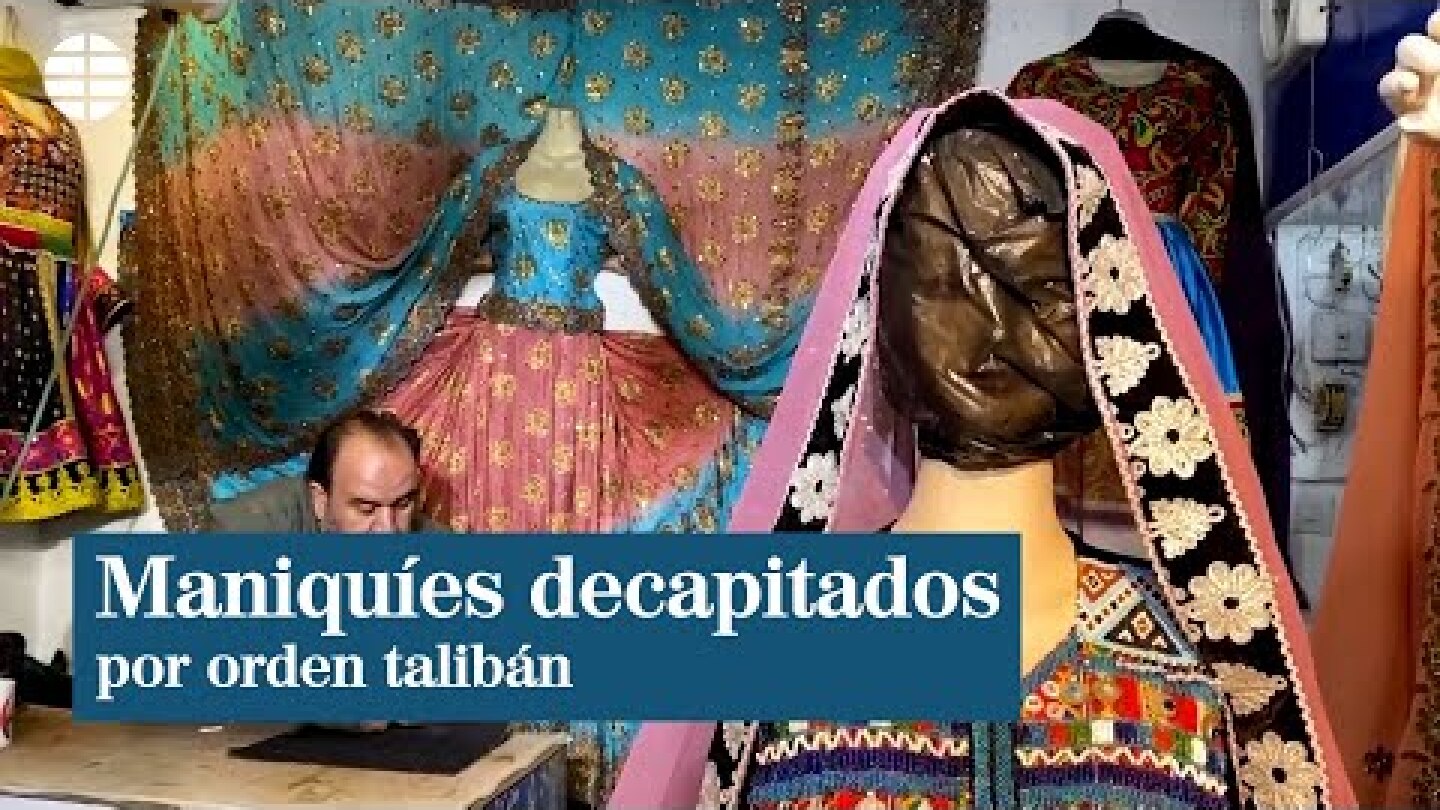 Maniquíes femeninos decapitados por orden del régimen talibán