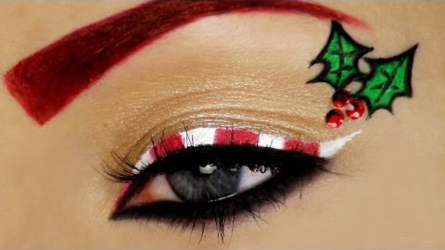 Candy Cane Christmas Makeup Tutorial