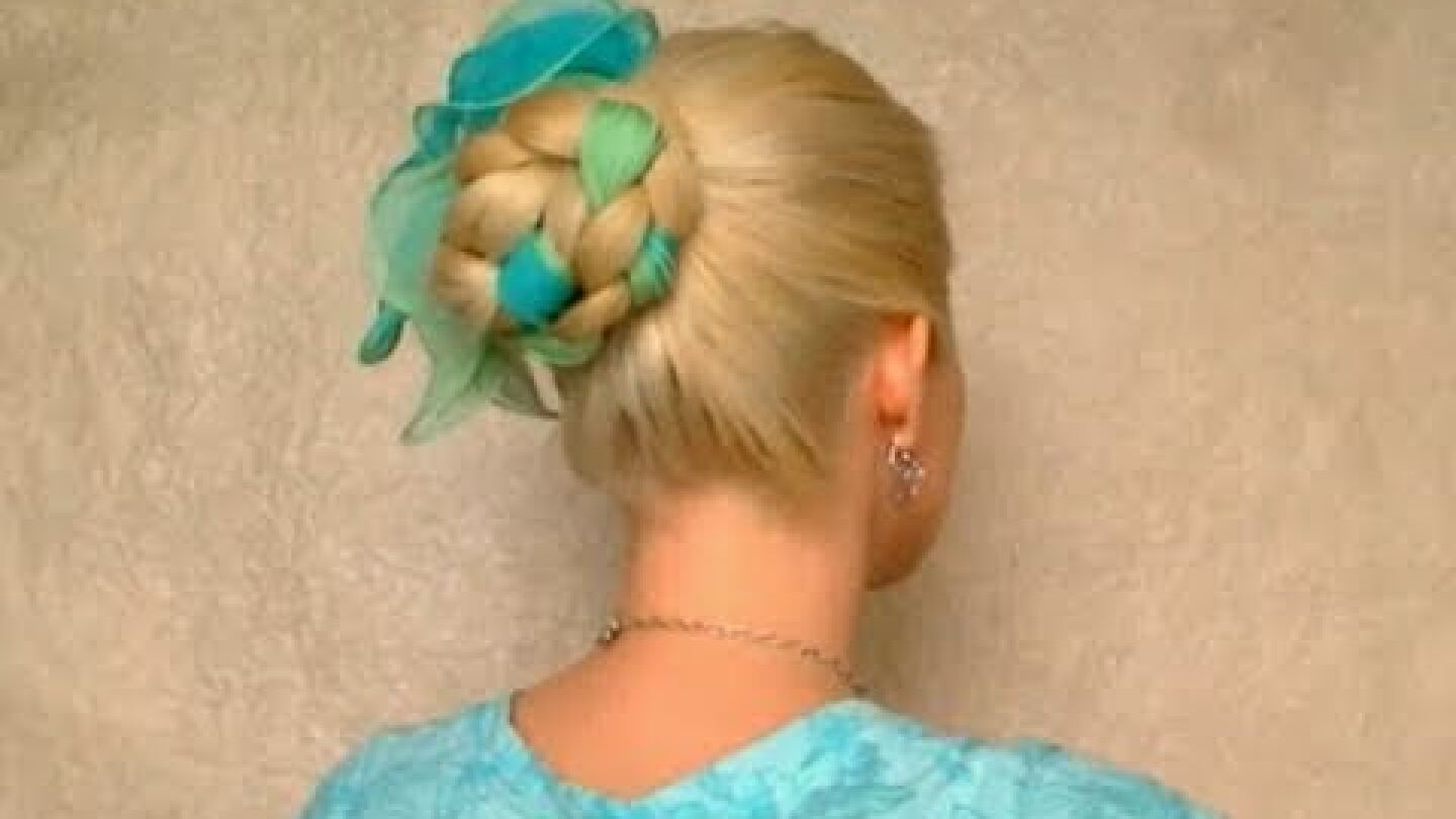 Romantic braided hairstyles for long straight hair tutorial Cute easy elegant scarf updo 2011