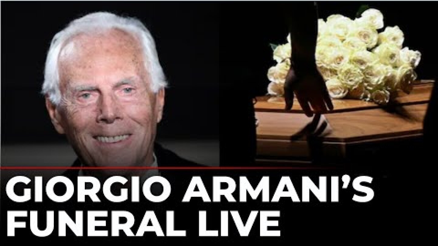 Girogio Armani Funeral Live | Hometown funeral for Italian fashion legend Giorgio Armani | Italy
