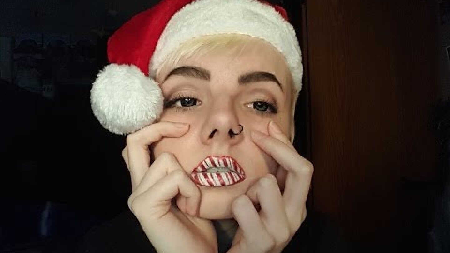 Candy Cane Lips | Christmas Tutorial