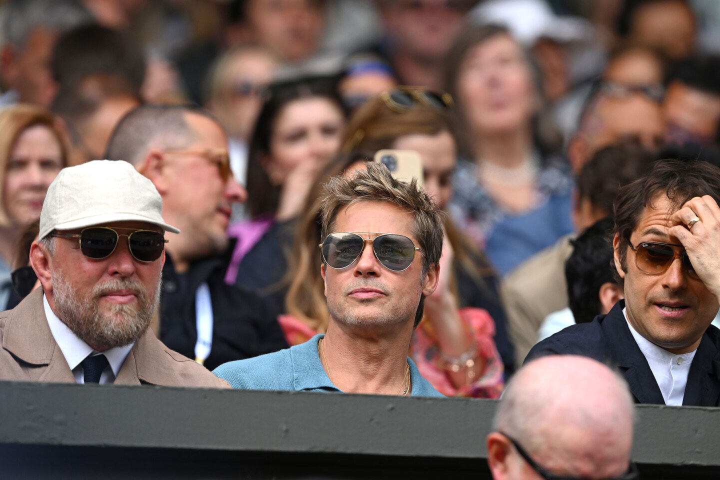 Guy Ritchie, Brad Pitt και Jeremy Kleiner στο Wimbledon 2023