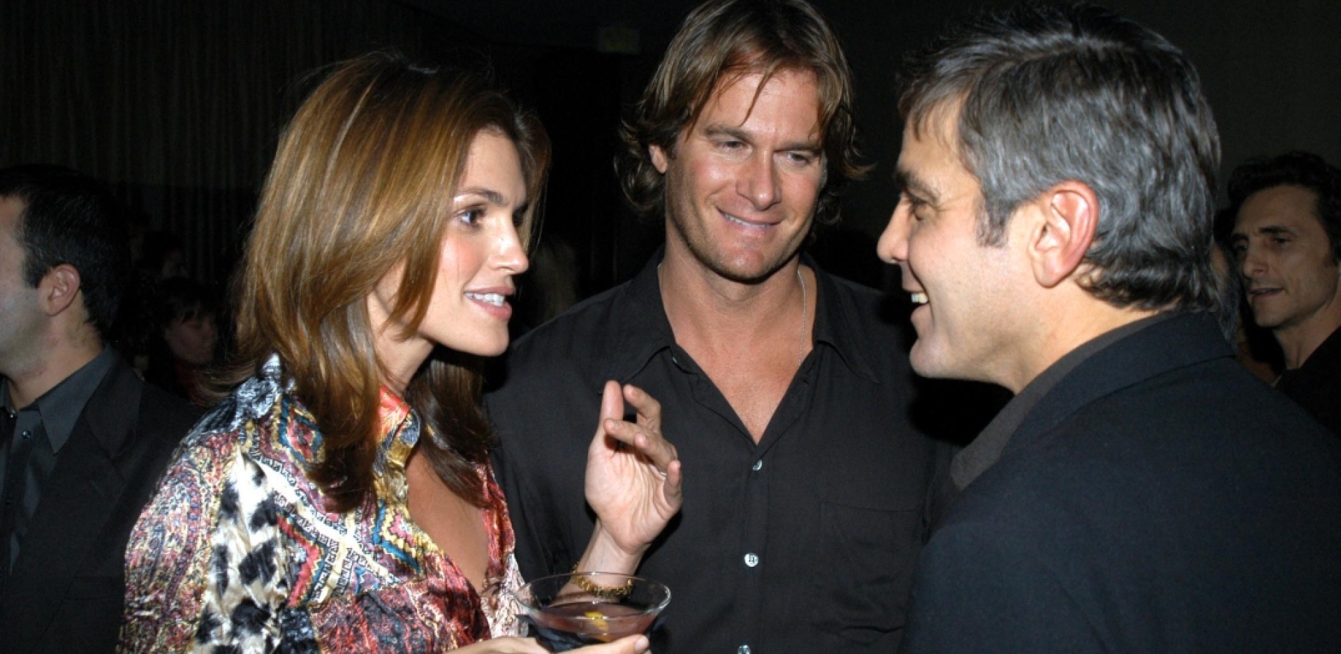 Cindy Crawford, Rande Gerber and George Clooney during Confessions of a Dangerous Mind After Party at The W Hotel in Westwood, CA, United States. (Photo by Jeff Kravitz/FilmMagic)