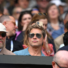 Guy Ritchie, Brad Pitt και Jeremy Kleiner στο Wimbledon 2023