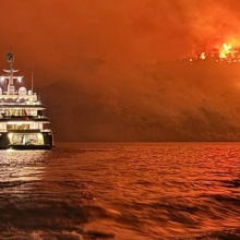 πλοιο, θαλασσα, νησι, φωτια