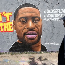 Τοιχογραφία για τον δολοφονημένο αφροαμερικανό Τζορτζ Φλόιντ
