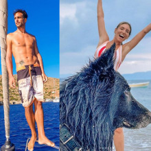 Μαρία Σολωμού, Γιάννης Δρυμωνάκος, Αθηνά Οικονομάκου, Βάσια Κωσταρά σε διακοπές