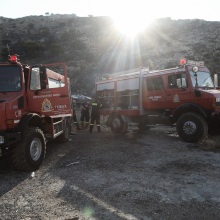 Δυνάμεις της Πυροσβεστικής Υπηρεσίας για την κατάσβεση της φωτιάς