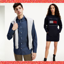 Δύο άντρες και δύο γυναίκες μοντέλα με ρούχα Tommy Hilfiger