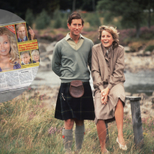 Prince Charles and Diana, Princess of Wales (1961 - 1997) pose together during their honeymoon in Balmoral, Scotland, 19th August 1981. (Photo by Serge Lemoine/Getty Images)