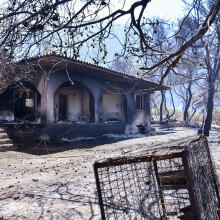 Φωτιά στον Σχίνο Κορινθίας: Κάηκε σπίτι στον οικισμό Βαμβακιές