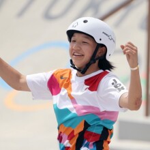 H χρυσή Ολυμπιονίκης στο σκέιτμπορντ γυναικών, Momiji Nishiya © EPA / JIJI PRESS