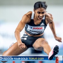 Η Αμερικανίδα Κριστίνα Κλέμονς στα 60 μετ' εμποδίων,Tόκιο 2021 © EPA/Tytus Zmijewski