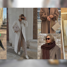 Γυναίκες ποζάρουν με oversized παλτό