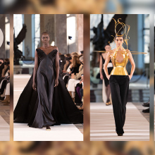 Μοντέλα στην επίδειξη μόδας Schiaparelli στο Παρίσι