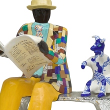 Το έργο της Niki de Saint Phalle,"Το παγκάκι" στην έκθεση «Ο Νεορεαλισμός ως πρωτοποριακό κίνημα» στο Μουσείο Β. & Ε. Γουλανδρή