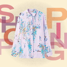 ψώνια σε μωβ και πορτοκαλί