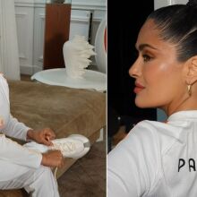 Η Σάλμα Χάγιεκ στο Παρίσι για τους Ολυμπιακούς Αγώνες 2024 - Συμμετέχει ως λαμπαδηδρόμος στη μεταφορά της Ολυμπιακής φλόγας πριν την τελετή έναρξης. 