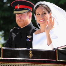 Στιγμιότυπο από τον γάμο της Μέγκαν Μαρκλ με τον πρίγκιπα Χάρι το 2018