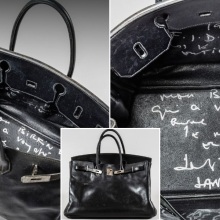 Τσάντα Birkin της Τζέιν Μπίρκιν πωλήθηκε σε δημοπρασία του Sotheby’s στο Άμπου Ντάμπι για 2,45 εκατ. ευρώ - Έφερε χειρόγραφες επιγραφές της