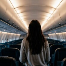 Αεροσυνοδός σε πτήση αεροπλάνου