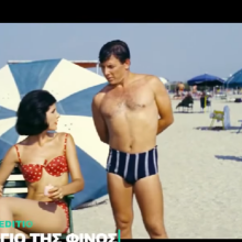 Η Έλενα Ναθαναήλ και ο Κώστας Βουτσάς με τα μαγιό τους σε ταινία του παλιού, ελληνικού κινηματογράφου