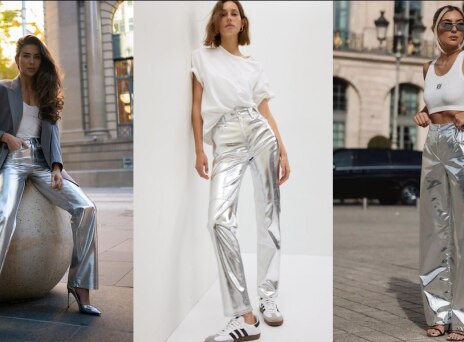 Ασημένια παντελόνια: Η τάση που χαρακτηρίζει το στιλ της άνοιξης του 2023.