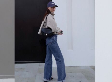 Τζιν παντελόνια σε ίσια γραμμή