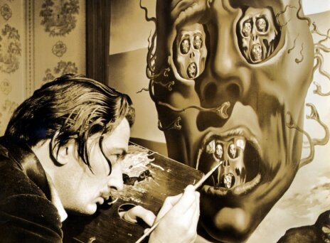 Eric Schaal, Salvador Dalí painting The Face of War, 1941