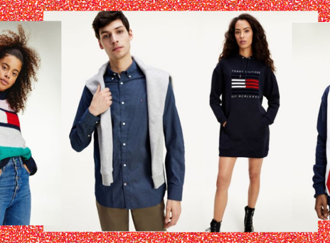 Δύο άντρες και δύο γυναίκες μοντέλα με ρούχα Tommy Hilfiger