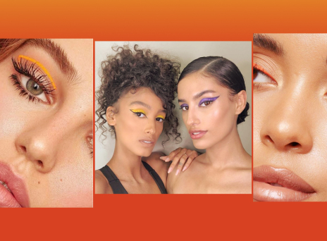 Πορτραίτα 4 γυναικών με έντονο μακιγιάζ ματιών