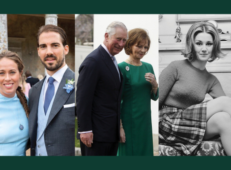 Από αριστερά: Νίνα Φλορ και πρίγκιπας Φίλιππος, πρίγκιπας Κάρολος και πριγκίπισσα Μαργαρίτσα, Λουίζ Κορντέτ