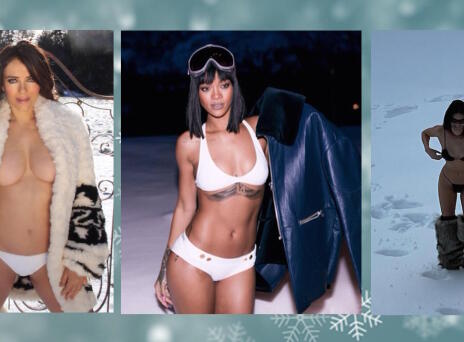 Celebrities που φωτογραφήθηκαν με μπικίνι μέσα στα χιόνια και ανέβασαν σχετικές φωτογραφίες στο instagram.