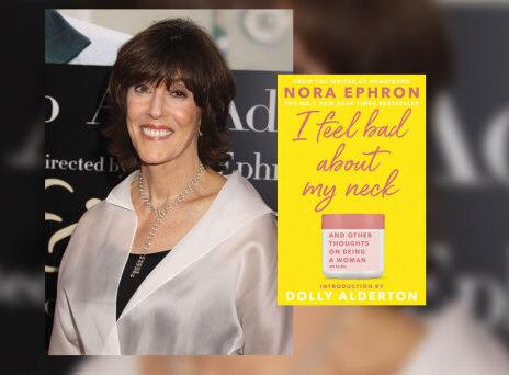 Η δημοσιογράφος Νόρα Έφρον και το εξώφυλλο του βιβλίου της «Νιώθω άσχημα για το λαιμό μου»