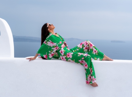 Σωτηρία Σταυροπούλου: κιμονό από τη Σαντορίνη