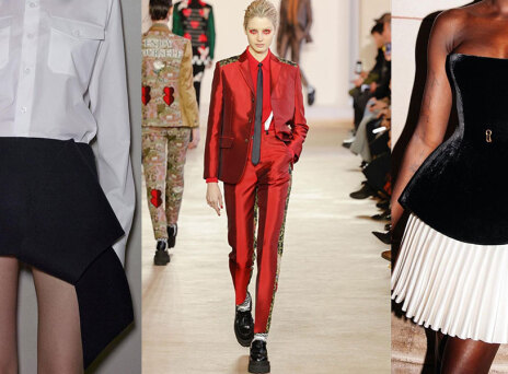 Μοντέλα με ρούχα των Prada, Undercover, Schiaparelli 