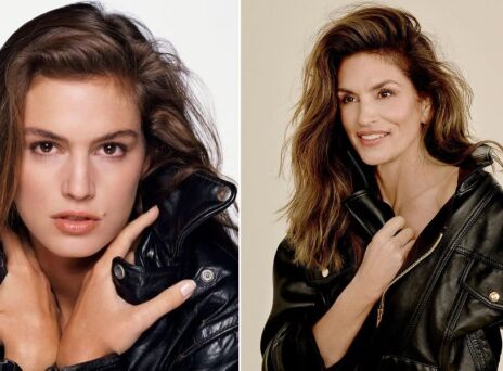 Η 58χρονη Σίντι Κρόφορντ φορά ξανά το ίδιο δερμάτινο μπουφάν που φορούσε σε ηλικία 20 ετών - Η throwback ανάρτηση στο Instagram.