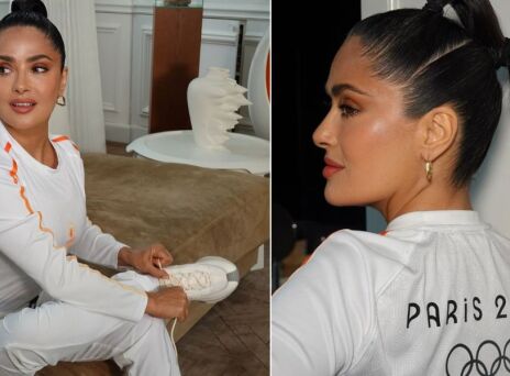 Η Σάλμα Χάγιεκ στο Παρίσι για τους Ολυμπιακούς Αγώνες 2024 - Συμμετέχει ως λαμπαδηδρόμος στη μεταφορά της Ολυμπιακής φλόγας πριν την τελετή έναρξης. 