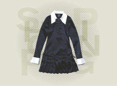 Μακρυμάνικο φόρεμα με πλισέ μίνι φούστα