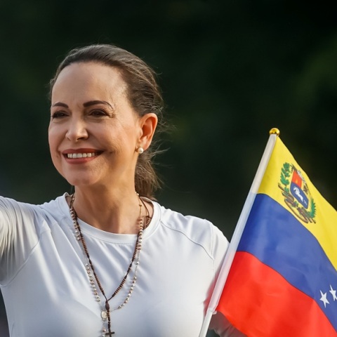 H ηγέτιδα της αντιπολίτευσης στη Βενεζουέλα Μαρία Κορίνα Ματσάδο